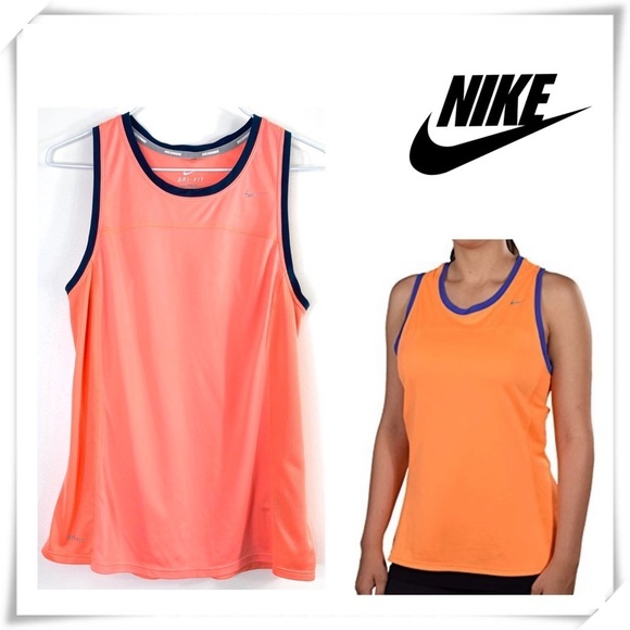 Nike Dri-Fit Racerback Running Tank top Orange - Picture 1 of 8